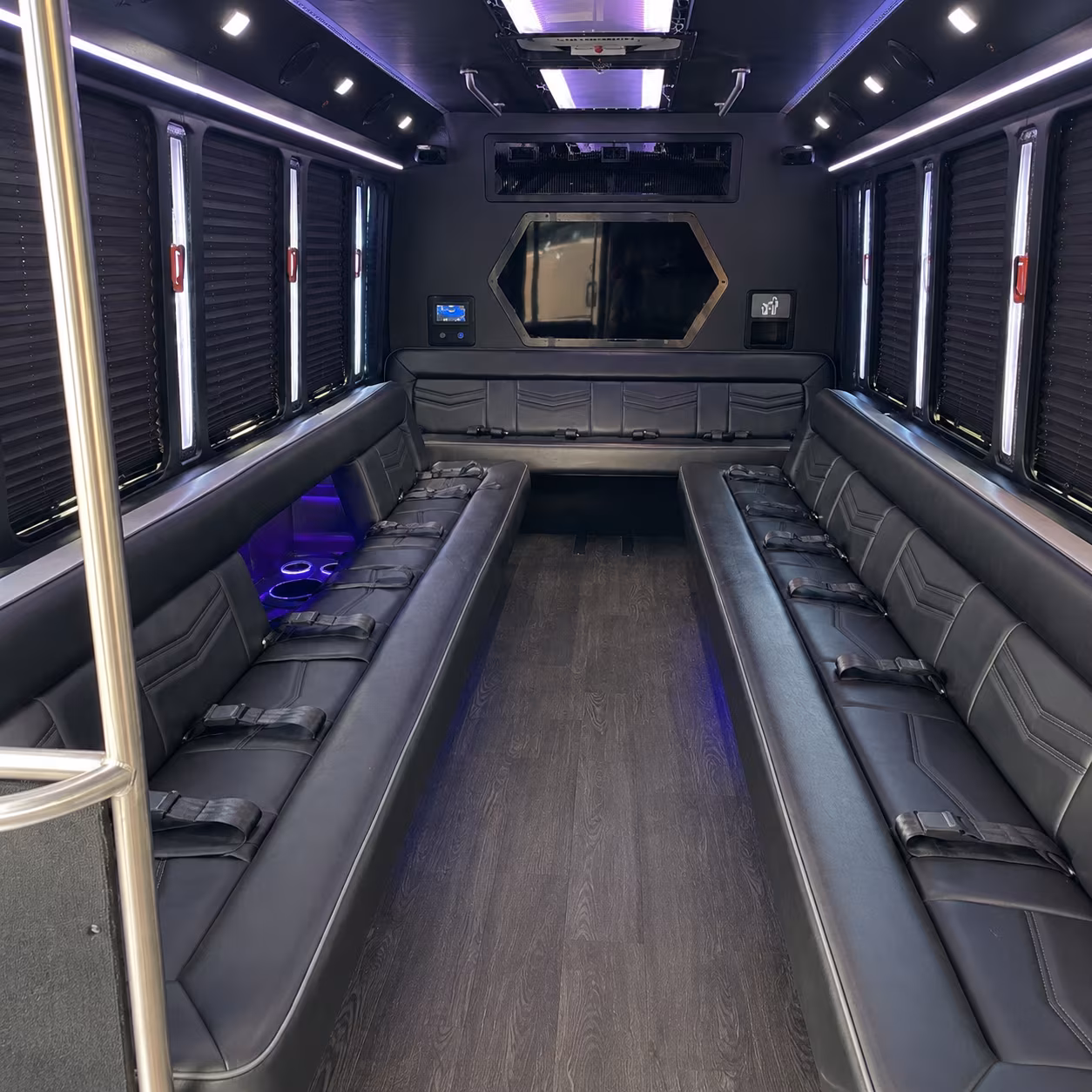 east providence 18 passenger party bus interior