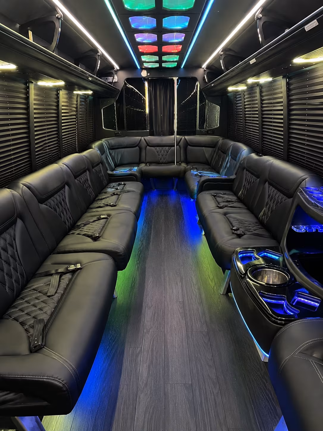 east providence 20 passenger party bus interior