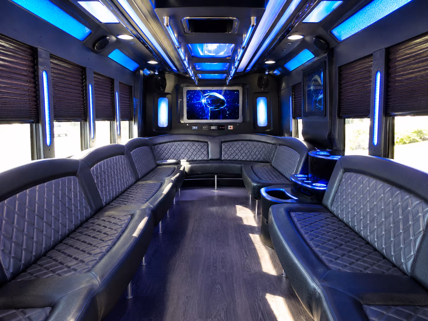 east providence 28 passenger party bus inside