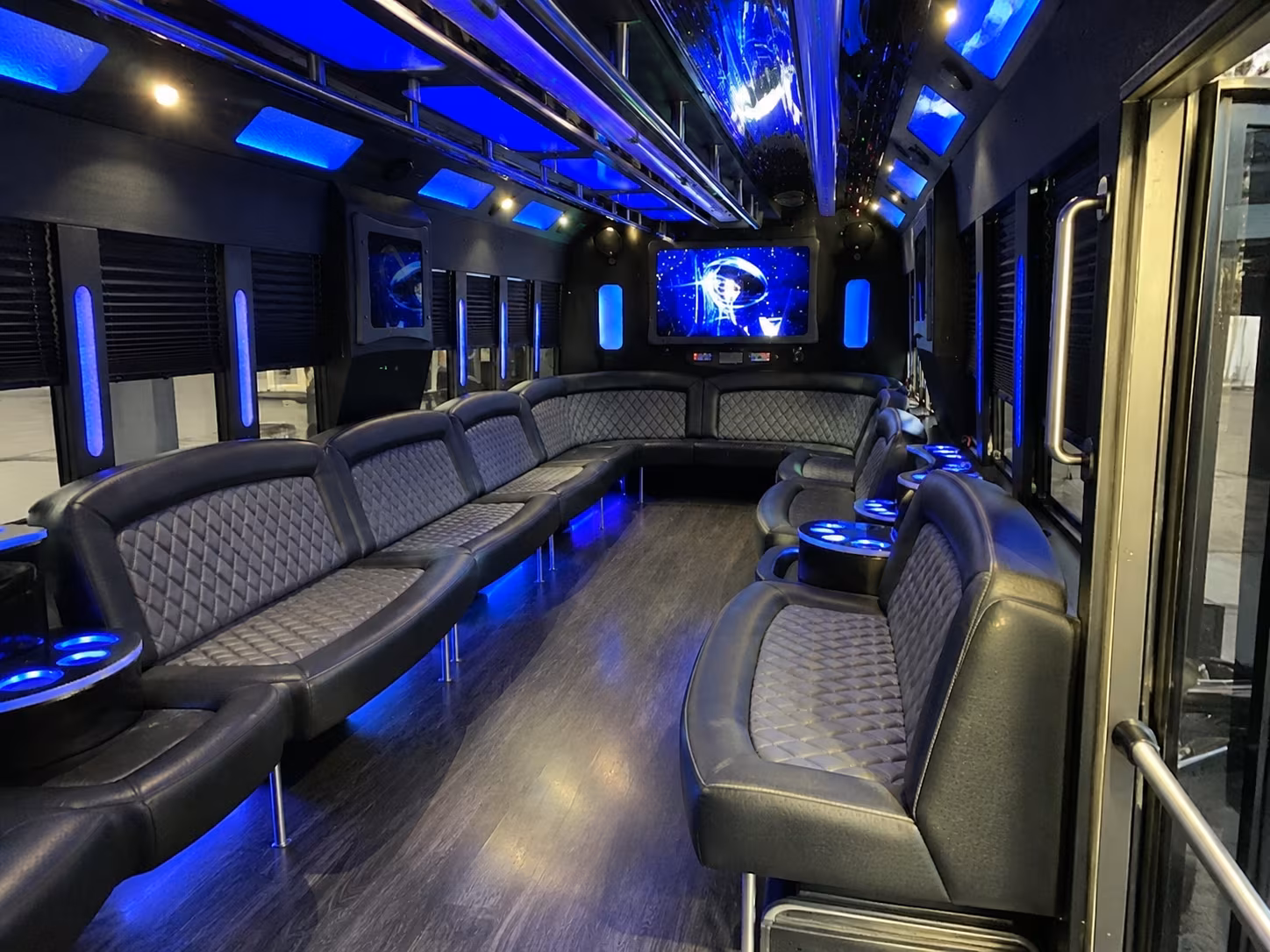 east providence 28 passenger party bus interior