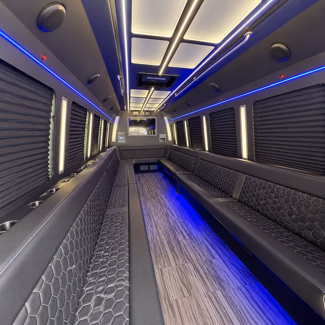 east providence 30 passenger party bus interior
