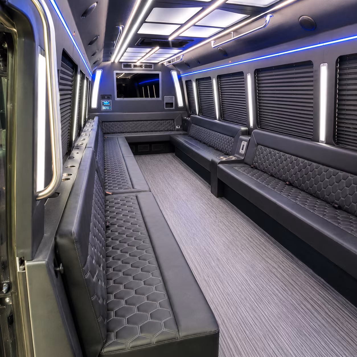 east providence 40 passenger party bus interior