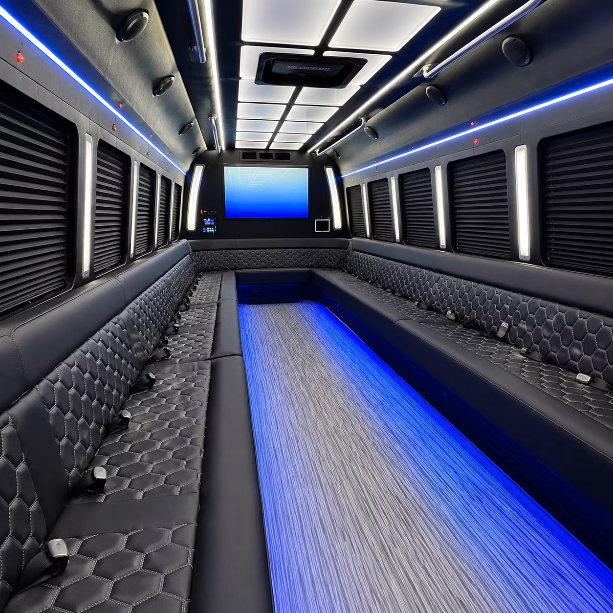 east providence 50 passenger party bus inside