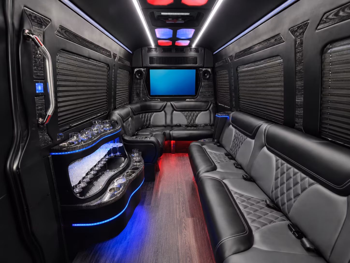 east providence 50 passenger party bus interior