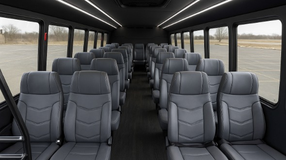 Interior of Charter Bus Company East Providence's 20 Passenger Mini bus in East Providence