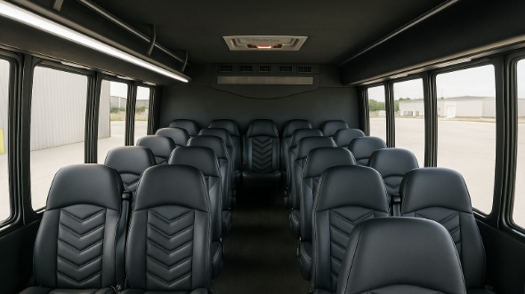 Interior of Charter Bus Company East Providence's 25 Passenger Mini bus in East Providence