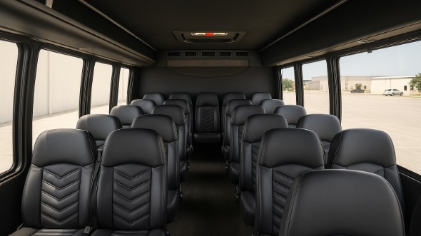 Interior of Charter Bus Company East Providence's 28 Passenger Mini bus in East Providence