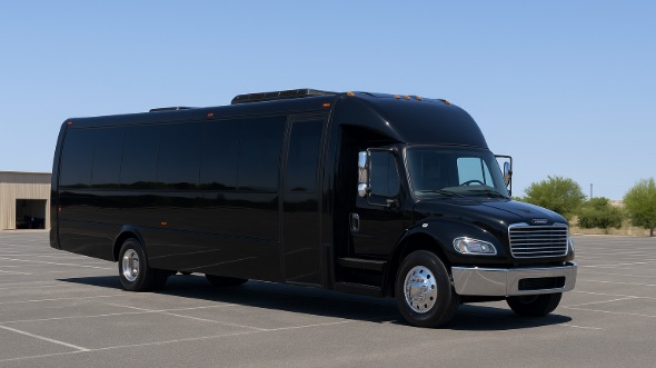 Exterior of Charter Bus Company East Providence's 35 Passenger Minibus in East Providence