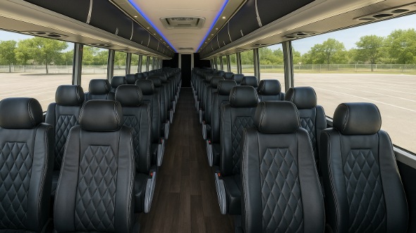Interior of Charter Bus Company East Providence's 54 Passenger Charter Bus in East Providence