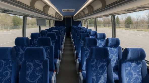 Interior of Charter Bus Company Seekonk's 56 Passenger Charter Bus in Seekonk