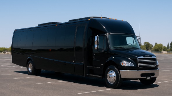 Exterior of Charter Bus Company East Providence's Party Bus in East Providence