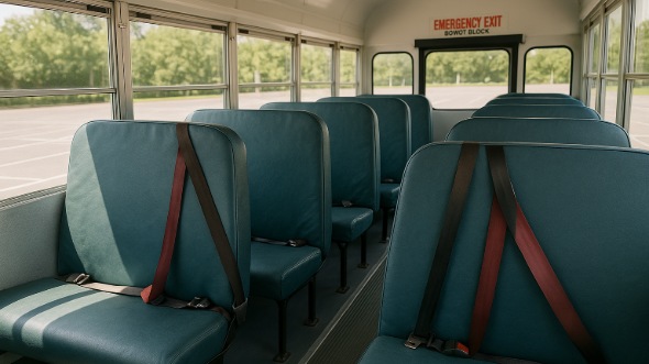 Interior of Charter Bus Company East Providence's School Bus in East Providence